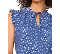 Parker Women's The Jenna Metallic-Pattern Tie-Neck Top