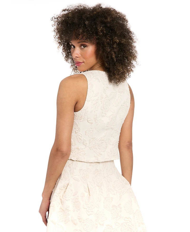 Muse Women's Textured-Rose Sleeveless Top