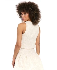 Muse Women's Textured-Rose Sleeveless Top