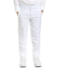 OppoSuits Boys White Knight Solid Suit Including Blazer, Pants and Clip-On-Tie
