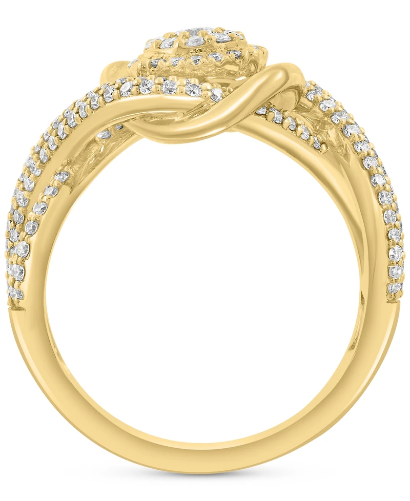 Effy Diamond Swirl Halo Statement Ring (3/4 ct. t.w.) in 14k Yellow Gold