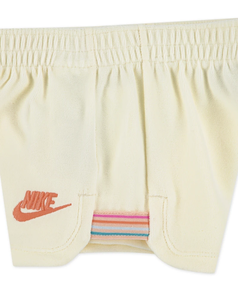 Nike Baby Girls Let's Roll Towel Terry T-Shirt & Shorts, 2 Piece Set