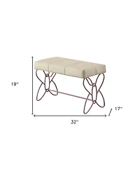 Tufted Faux Leather Upholstered Bench for Entryway, Bedroom, or Living Room