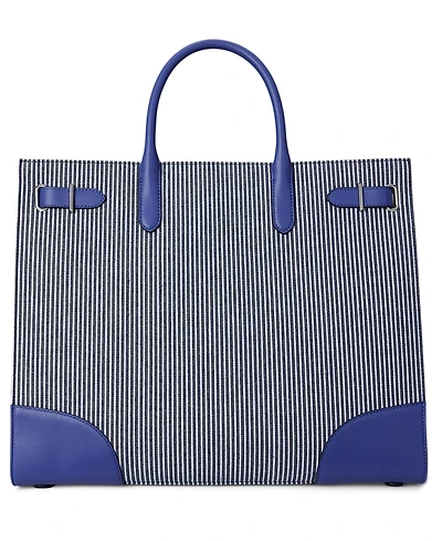 Lauren Ralph Lauren Striped Canvas Devyn Tote Bag