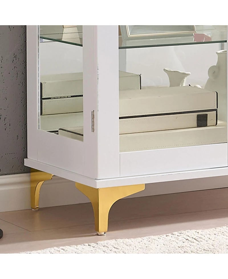 Kings Brand Furniture Cataleya 3-Tier Curio Display Cabinet Organizer with Storage Shelves for Figures & Collection Exhibit for Living Room, Bedroom