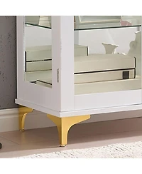 Kings Brand Furniture Cataleya 3-Tier Curio Display Cabinet Organizer with Storage Shelves for Figures & Collection Exhibit for Living Room, Bedroom