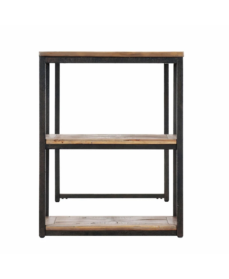 50" Brown and Black Solid Wood Writing Desk
