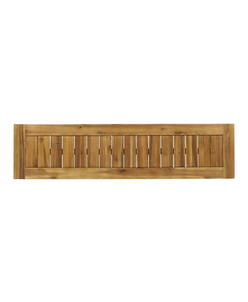 60 inches Natural Acacia Wood Outdoor Bench with Slat Panel Design, Versatile Use for Dining or Relaxation