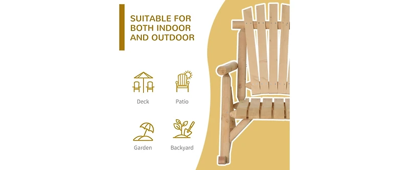 Adirondack Chair Solid Wood Outdoor Patio Furniture