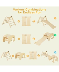 7-in-1 Indoor Climbing Toys for Toddlers with Reversible Ramp