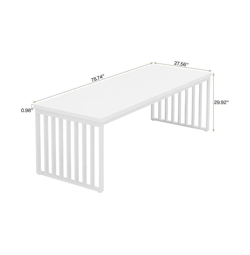 Tribesigns 6.5 ft Conference Table with Metal Legs for 4-6, Long Meeting Table for Negotiation Training Seminar