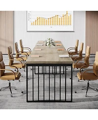 Tribesigns 6.5 ft Conference Table with Metal Legs for 4-6, Long Meeting Negotiation Training Seminar
