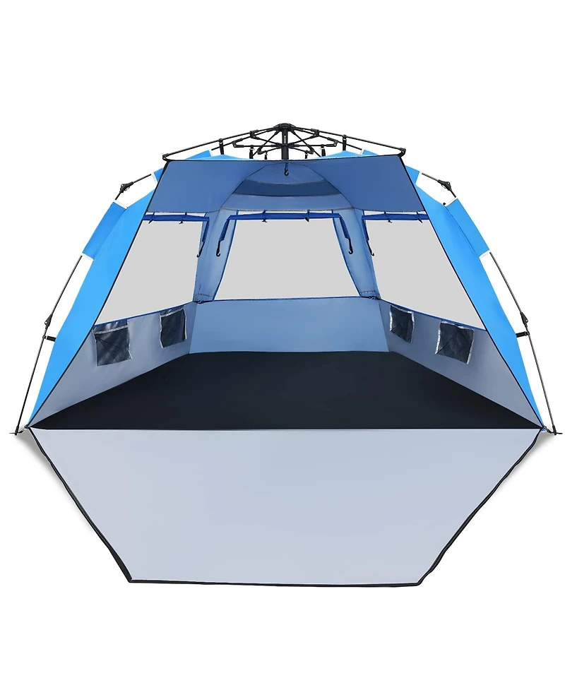 3-4 Person Easy Pop Up Beach Tent Upf 50+ Portable Sun Shelter