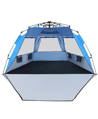 3-4 Person Easy Pop Up Beach Tent Upf 50+ Portable Sun Shelter