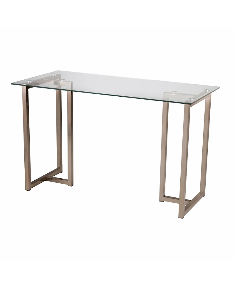 48" Clear and Champagne Glass Writing Desk