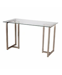 48" Clear and Champagne Glass Writing Desk