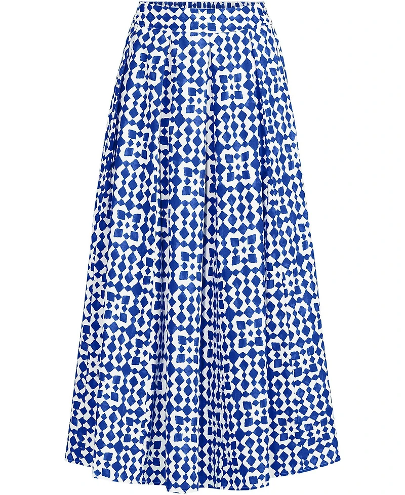 Lands' End Women's Poplin Godet Maxi Skirt - Set Bottom