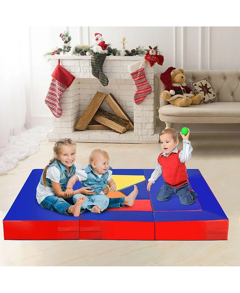8-Piece Foam Crawl Climb Playset for Toddlers 4-in-1 Kids Play Equipment