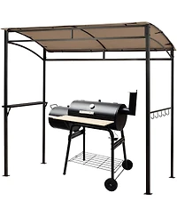 7 Feet Grill Gazebo with Serving Shelf and Storage Hooks