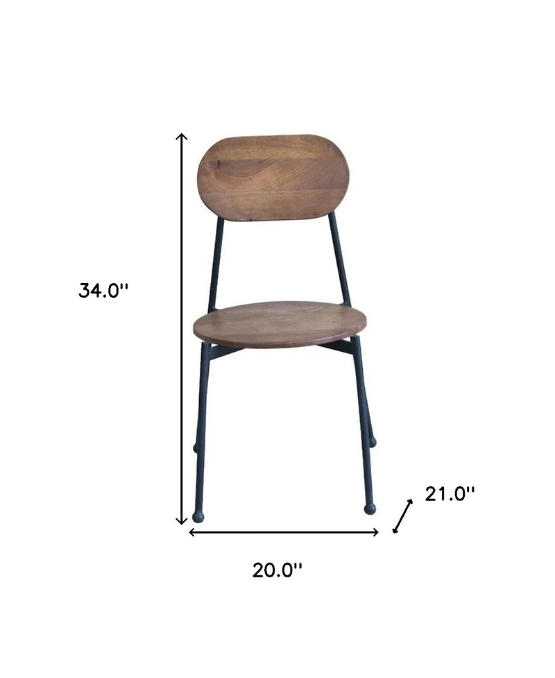 Set of Two Metal and Wood King Louis Back Dining Side Chairs
