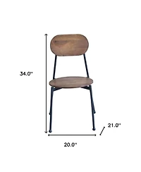 Set of Two Metal and Wood King Louis Back Dining Side Chairs