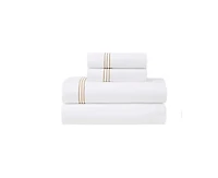 Superior Brandon Cotton Three-Line Embroidered Deep Pocket Bed Sheet Set, California King