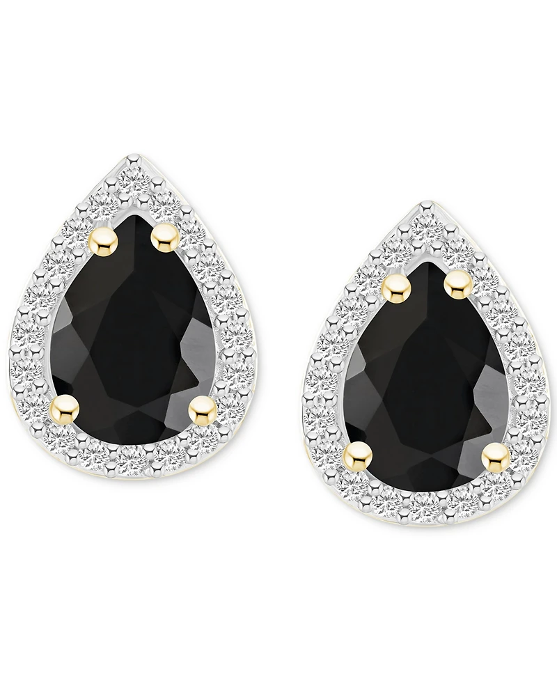 Amethyst (1-1/3 ct. t.w.) & Lab Grown White Sapphire (1/4 Stud Earrings 10k Gold (Also Additional Gemstones)