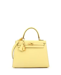 Pre-Owned Hermes Kelly Handbag Yellow Epsom with Gold Hardware
