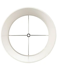 Springcrest White Linen Small Drum Lamp Shade 10" Top x 12" Bottom x 8" High (Spider) Replacement with Harp and Finial