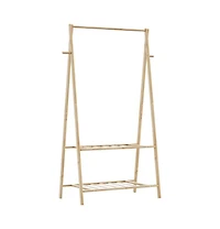 Clothes Rack with Shelves 37.8"x17.9"x59.3" Bamboo