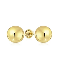 Bling Jewelry Tiny Round Ball Stud Earrings in Real 14K Yellow Gold Screw Back