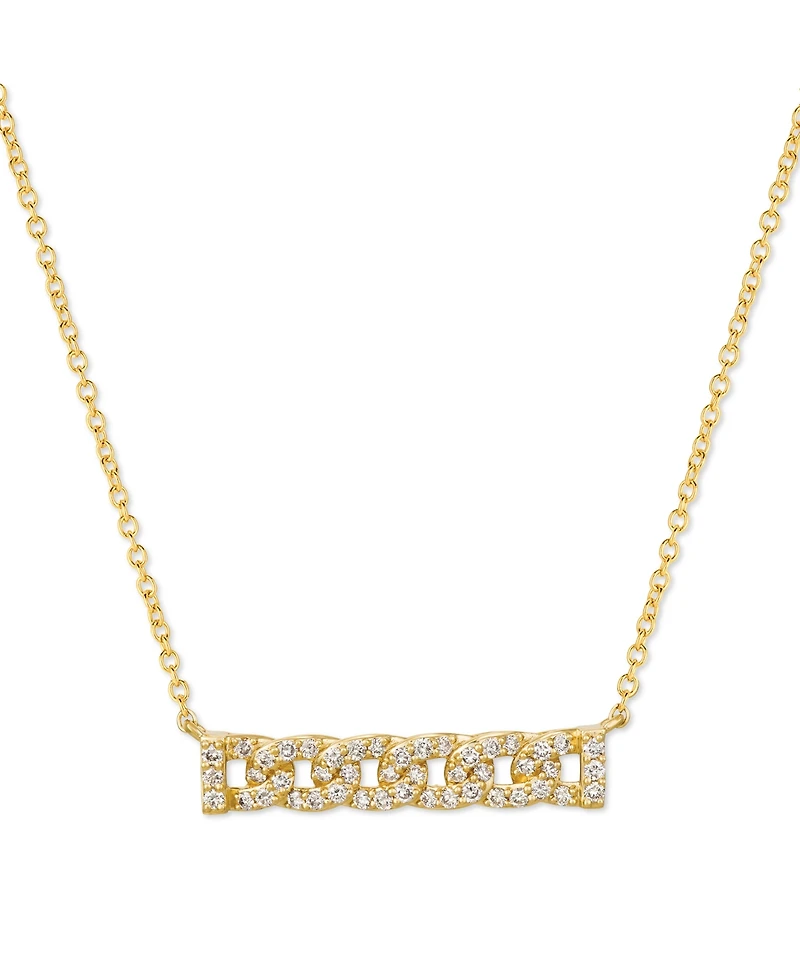Le Vian Nude Diamond Chain Link Bar Adjustable 18" Pendant Necklace (1/2 ct. t.w.) in 14k Gold