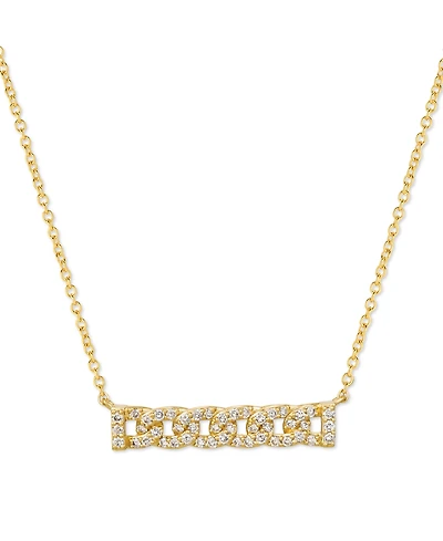 Le Vian Nude Diamond Chain Link Bar Adjustable 18" Pendant Necklace (1/2 ct. t.w.) in 14k Gold