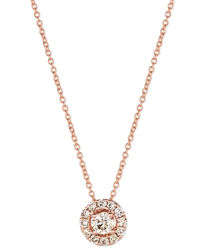 Le Vian Nude Diamond Halo Adjustable 20" Pendant Necklace (1/2 ct. t.w.) in 14k Rose Gold