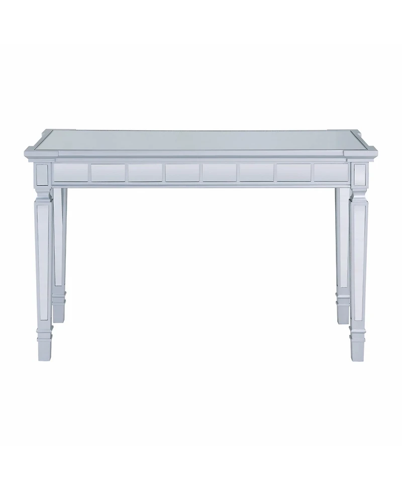 47" Silver Mirrored Writing Desk With Two Drawers