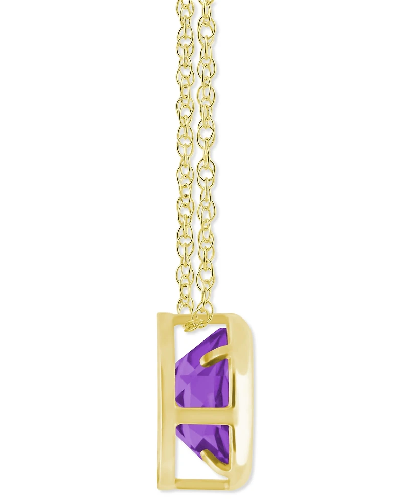 Gemstone Round 18" Pendant Necklace 10k Yellow Gold (also White Gold)