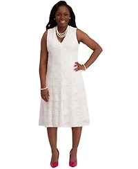 Kasper Women's Sleeveless Lace Fit & Flare Dress, Regular Plus Sizes