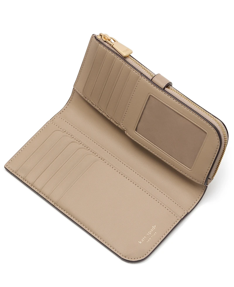 kate spade new york Deco Pebbled Leather Zip Slim Wallet