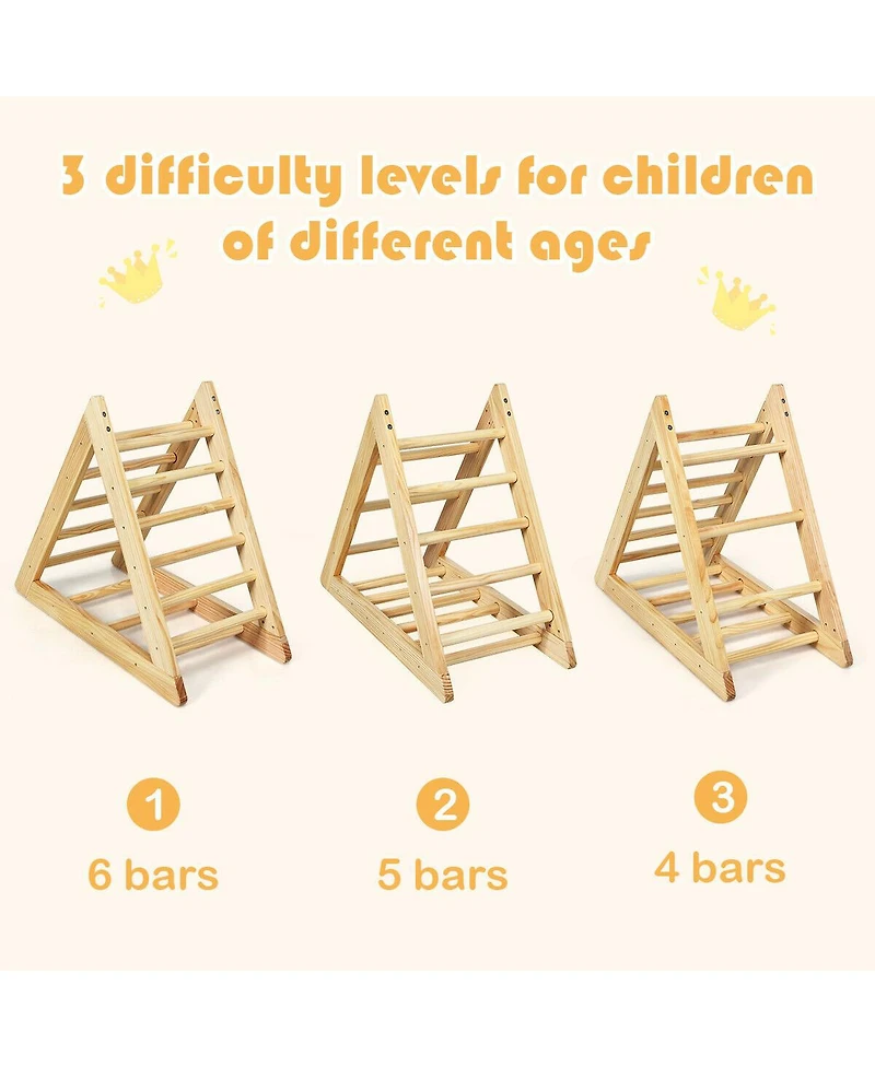 Wooden Triangle Climber for Toddler Step Training