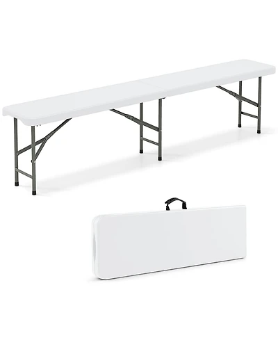 6 Feet Plastic Folding Bench Portable Seat with Handle and Lock