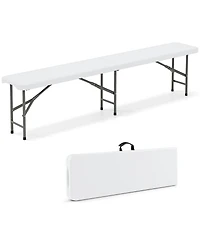 6 Feet Plastic Folding Bench Portable Seat with Handle and Lock