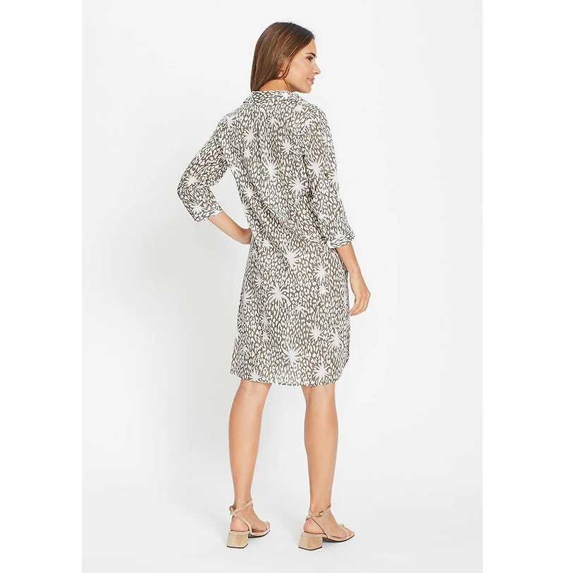 Olsen Women's Tropic Mixed Print Shirt Dress