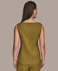 Donna Karan New York Women's Linen-Blend Vest, Regular & Petite