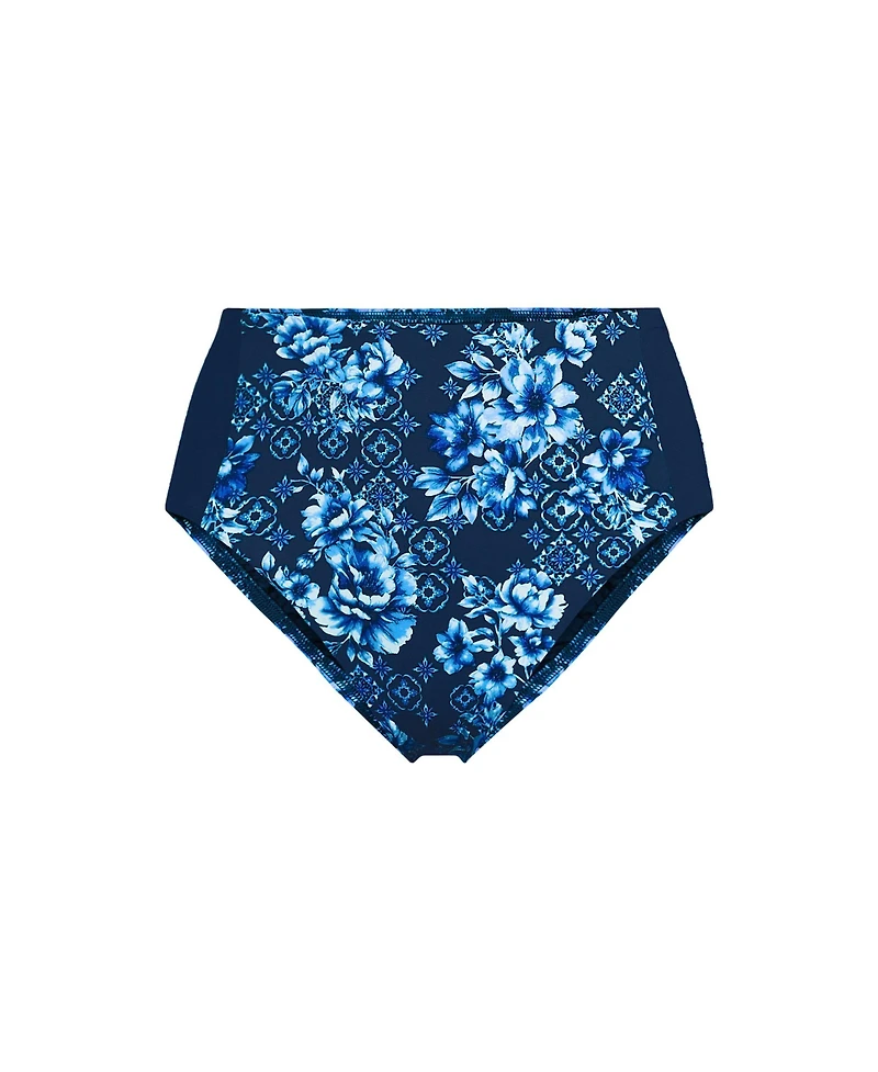 Lands' End Plus Seamed High Waisted Bikini Bottoms