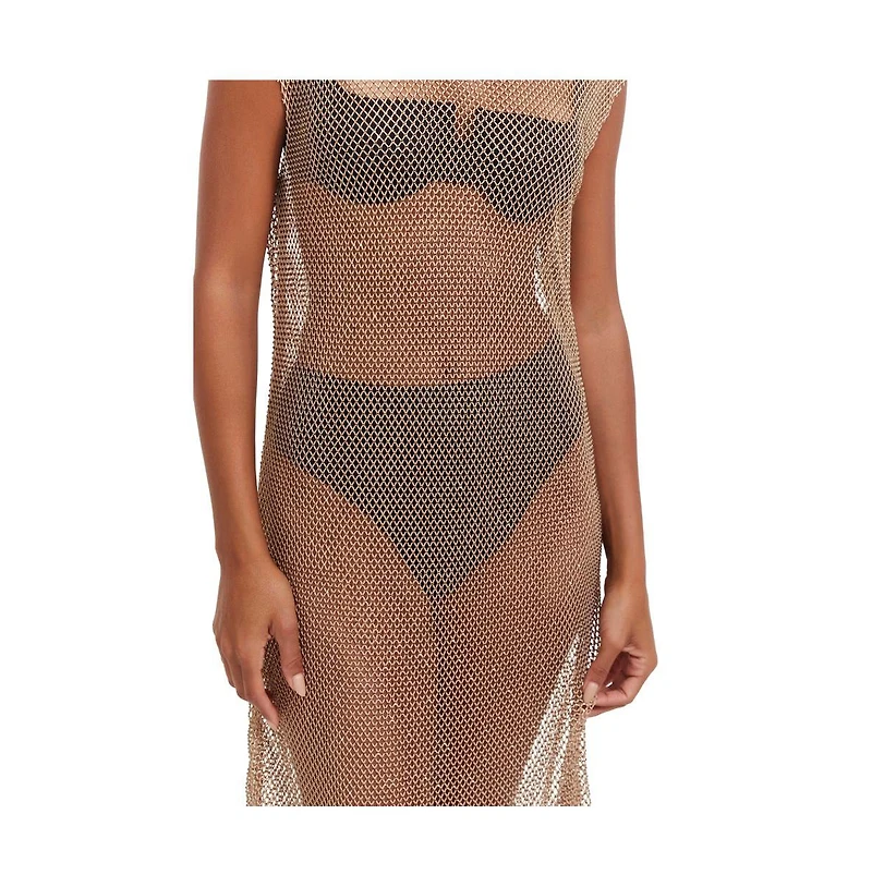 Flirtt Gottex Women's Rhinestone Lattice Dress Cover Up