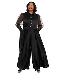 Muse Plus Satin Wide-Leg Pants