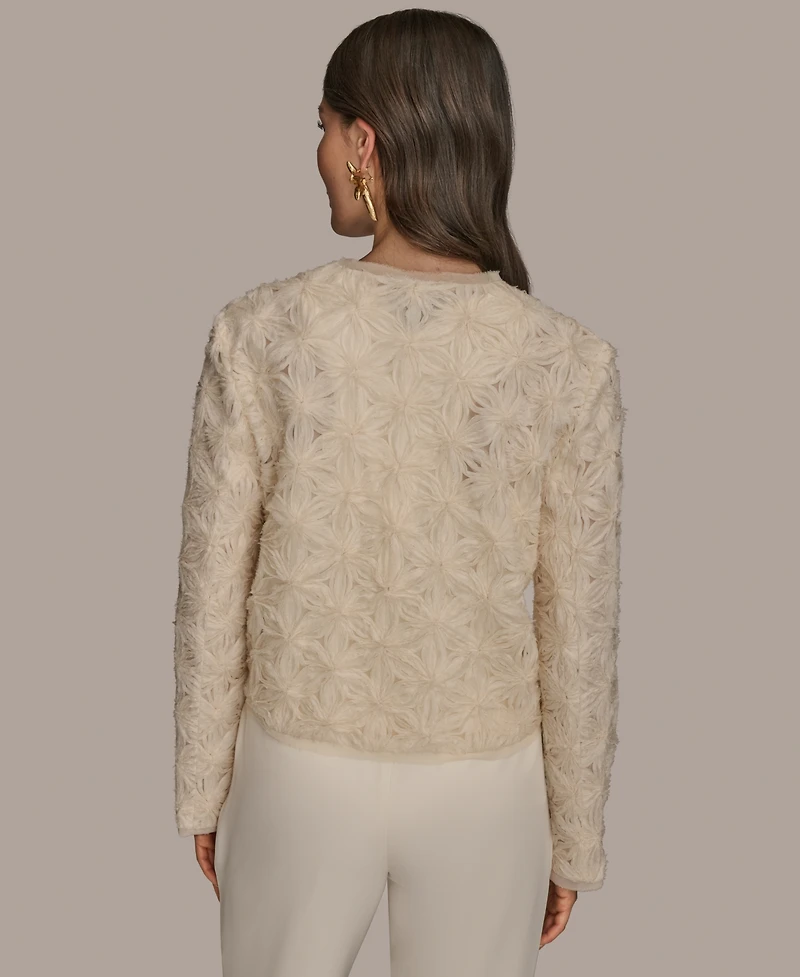 Donna Karan New York Women's Collarless Rosette Jacket