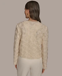 Donna Karan New York Women's Collarless Rosette Jacket