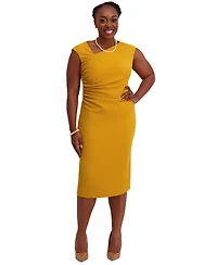 Kasper Women's Asymmetrical-Neck Midi Dress, Regular & Plus Sizes