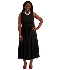 Kasper Women's Tiered Midi Dress, Regular & Plus Sizes